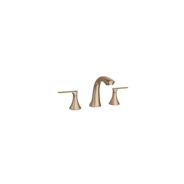 Two-Handle High Arc Bathroom Faucet in Bronzed Gold